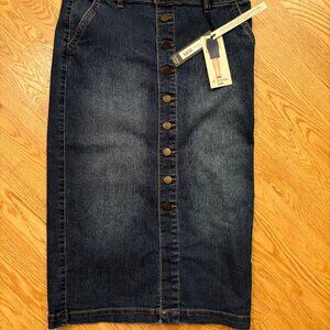 D.jeans Women's Button Denim Blue Skirt With Pockets Pencil Size 6 New with Tags